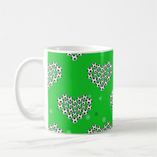 Fotboll / Fotboll - Bollar i hjärtformigt mönster Kaffemugg