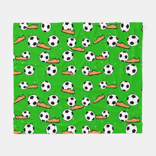Fotboll / Fotboll - Bollar & Stövlar Sömlöst Mönst Fleecefilt (Framsidan (Horisontell))
