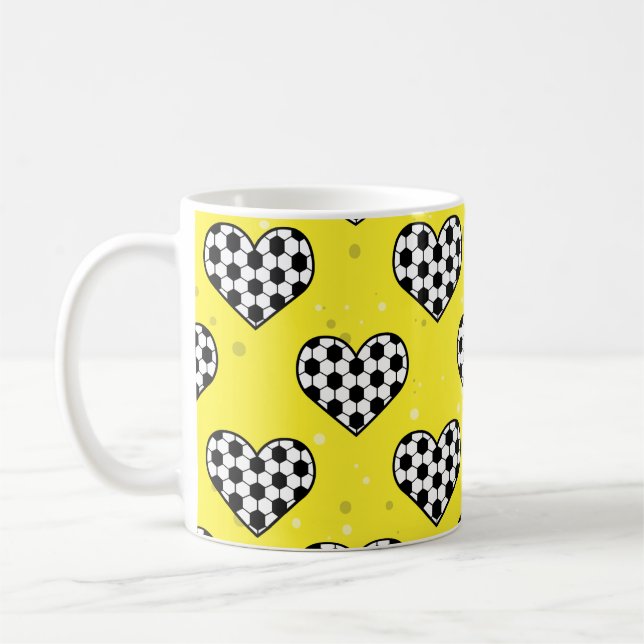 Fotboll/fotboll Struktur i hjärtform Kaffemugg (Vänster)