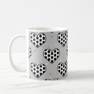 Fotboll/fotboll Struktur i hjärtform Kaffemugg