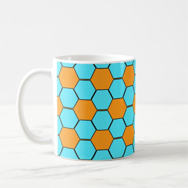 Fotboll/Fotboll Struktur - Orange och blå Kaffemugg (Vänster)