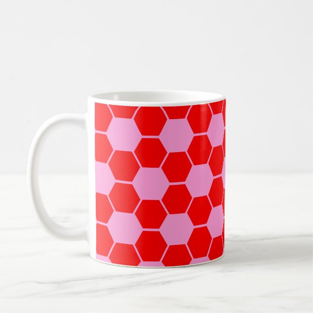 Fotboll / Fotboll Struktur - Röd och Rosa Kaffemugg (Vänster)