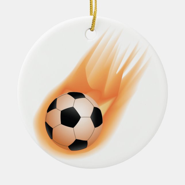 fotboll fotbollboll avfyrar julgransprydnad keramik (Framsidan)