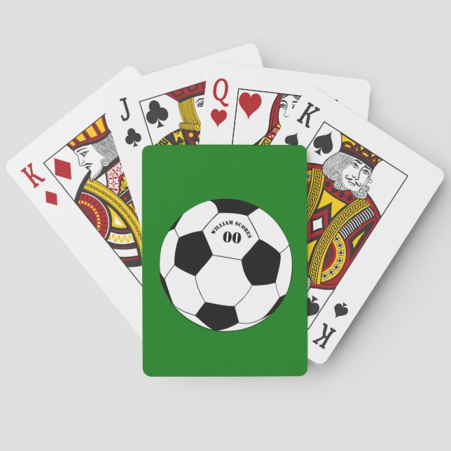 Fotboll, fotbollskort med Namn och nummer Casinokort (Baksidan)