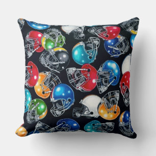 Fotboll Frenzy Football Helmet Mönster Pillow Kudde