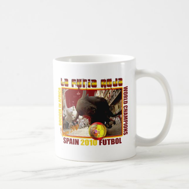 Fotboll Futbol för LaFuria Roja spansk tjur Kaffemugg (Höger)