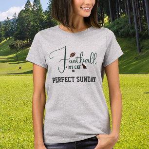 Fotboll Game Day Kattmamma Script Grön Ljus Stål T Shirt
