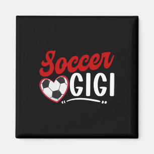 Fotboll Gigi Heart Mormor Gigi till en fotbollsspe Magnet