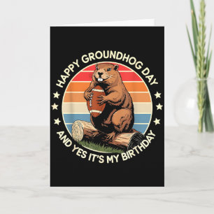 Fotboll Glad Groundhog Day Och Ja Det Är Min Födel Kort