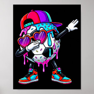 Fotboll Glass Strössel Dabbing Srts Pojkar Poster