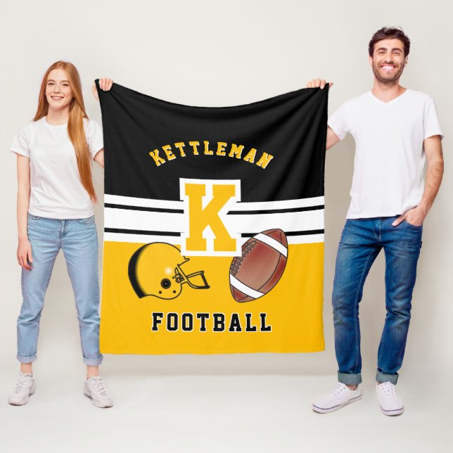 Fotboll 🏈 Golden Gult Sport Brev Fleecefilt (På plats)