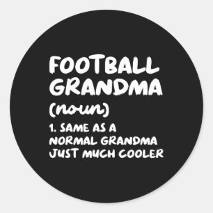Fotboll Grandma Definition Funny Runt Klistermärke