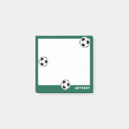 Fotboll Grön Personlig Barn Back to School Post-it Block