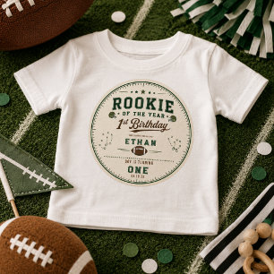 Fotboll Grön Rookie 1-års födelsedagsfest T Shirt