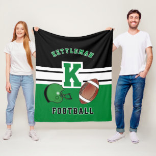 Fotboll 🏈 Grönt Sport Brev Fleecefilt