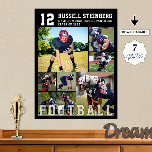 Fotboll Gymnasiet Senior Night 7 Foto Collage Poster