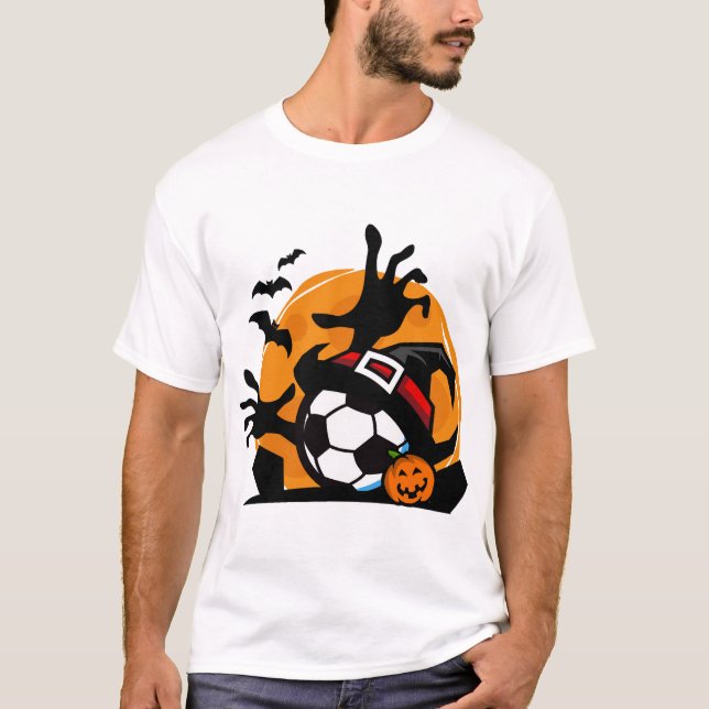 Fotboll Halloween Natt T Shirt (Framsida)