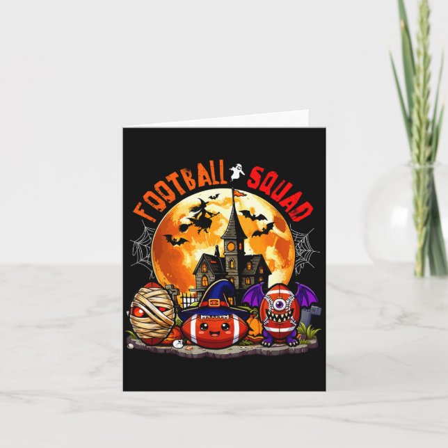 Fotboll halloween trupp tre skräckutrustning kort (Framsida)
