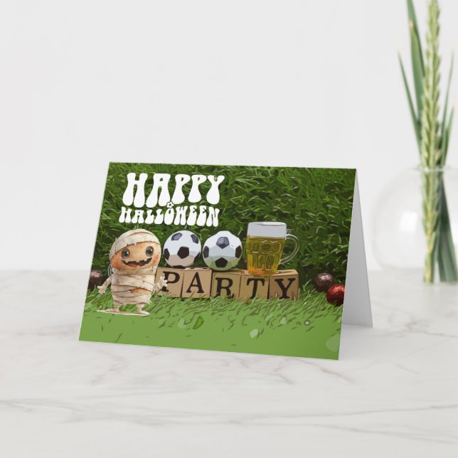 Fotboll Happy halloween med bollar Kort (Framsida)