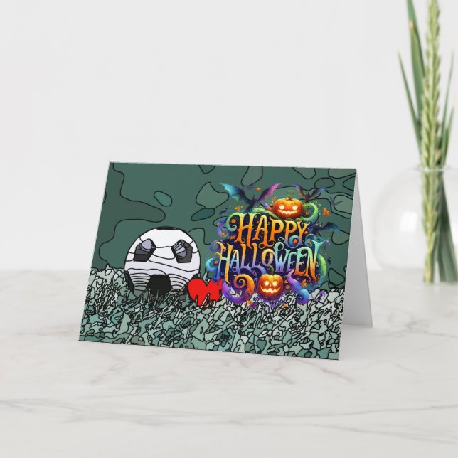 Fotboll Happy halloween med bollar Kort (Framsida)