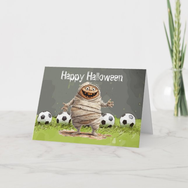 Fotboll Happy halloween med bollar Kort (Framsida)