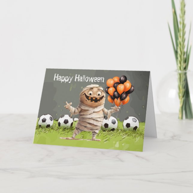 Fotboll Happy halloween med bollar Kort (Framsida)