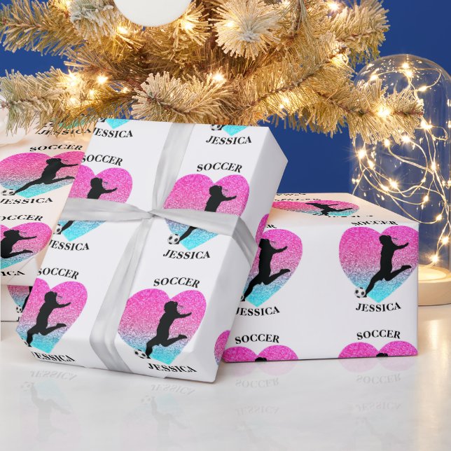 Fotboll Heart w/ Namn Presentpapper (Helgdagar)