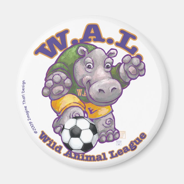 Fotboll Hippo Magnets Magnet (Framsidan)