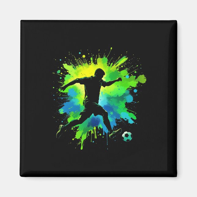 Fotboll Hjärt Skelett Hand Halloween Kostym Män K Magnet (Framsidan)