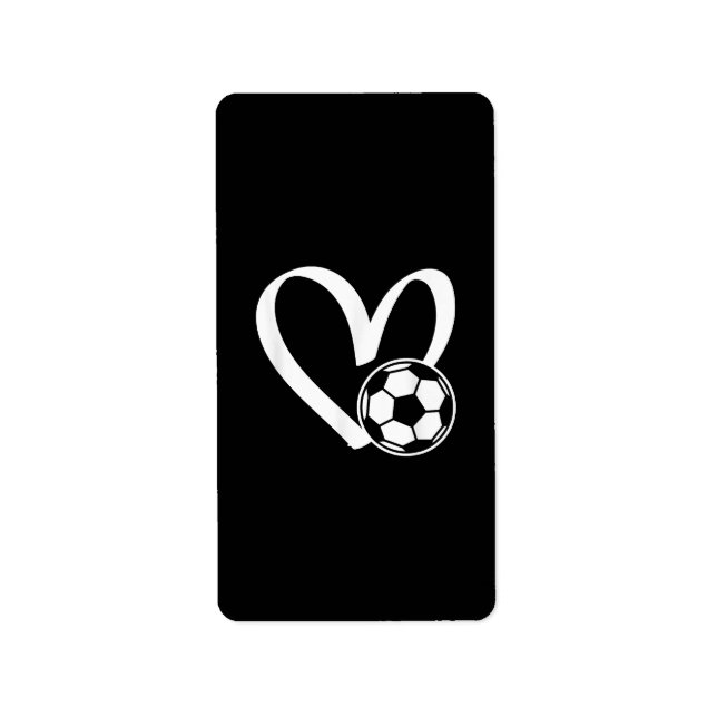 Fotboll, hjärta adressetikett (Framsidan)