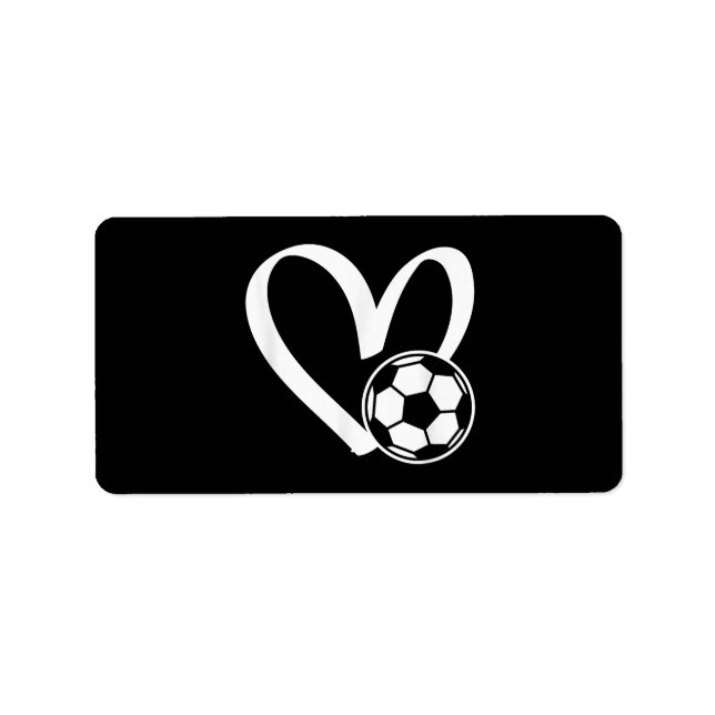 Fotboll, hjärta adressetikett (Framsidan)