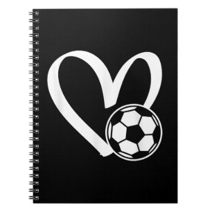 Fotboll, hjärta anteckningsbok
