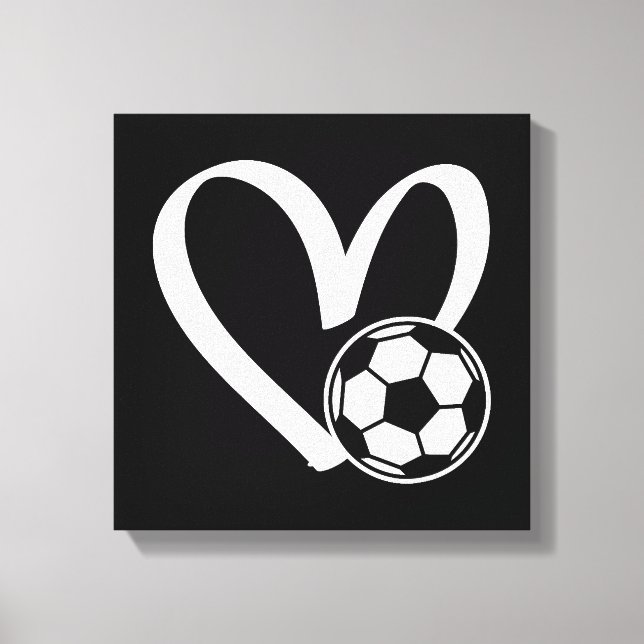 Fotboll, hjärta canvastryck (Framsida)