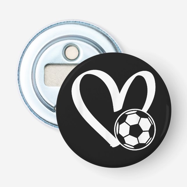 Fotboll, hjärta flasköppnare (Framsidan)