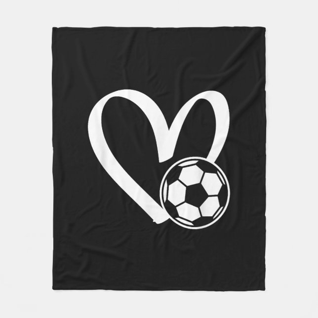 Fotboll, hjärta fleecefilt (Framsidan)