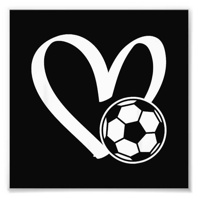 Fotboll, hjärta fototryck (Framsidan)