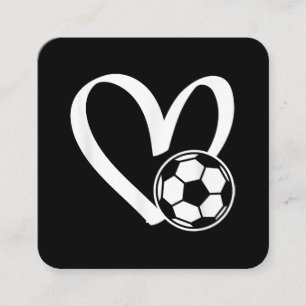 Fotboll, hjärta fyrkantigt visitkort