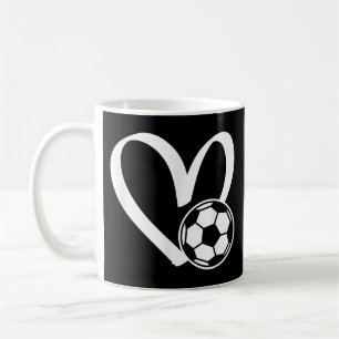 Fotboll, hjärta kaffemugg