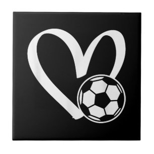 Fotboll, hjärta kakelplatta