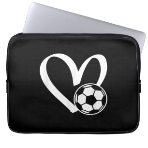 Fotboll, hjärta laptop fodral