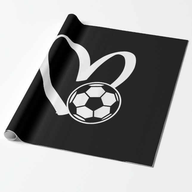 Fotboll, hjärta presentpapper (Utrullad)