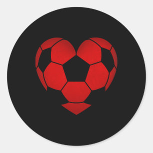 Fotboll Hjärtans Dag för pojkar flickor barn Runt Klistermärke