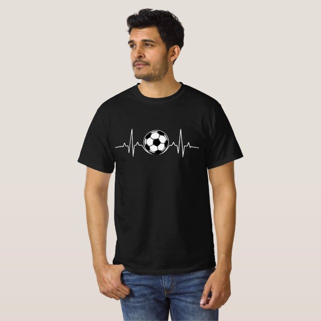 Fotboll Hjärtfrekvens EKG Puls T Shirt (Hel framsida)