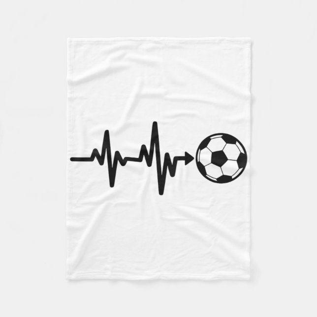 Fotboll Hjärtfrekvens Fotbollspuls Design  Fleecefilt (Framsidan)