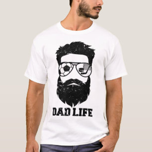 Fotboll Hockey Pappa Rusigt Hår Skägg Fotboll Hock T Shirt