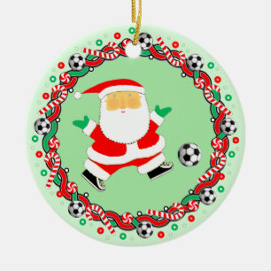 Fotboll Holiday Gift Keramisk Ornament