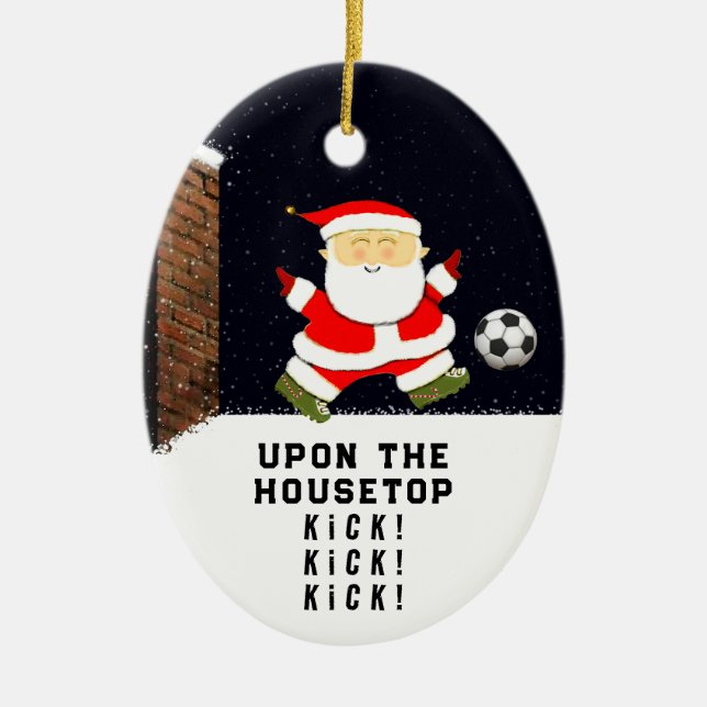 Fotboll Holiday Present Julgransprydnad Keramik (Framsidan)