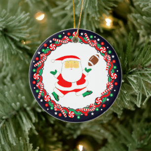 Fotboll Holiday Present Keramisk Ornament