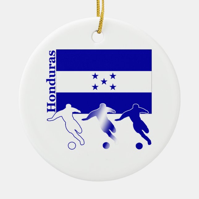 Fotboll Honduras Julgransprydnad Keramik (Framsidan)