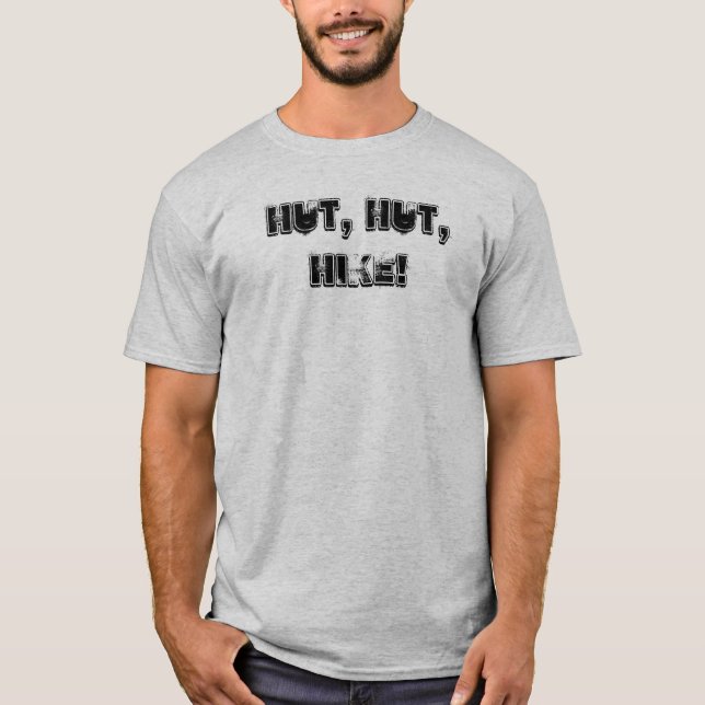 Fotboll HUT, HUT, HIKE! T Shirt Sant Fan (Framsida)